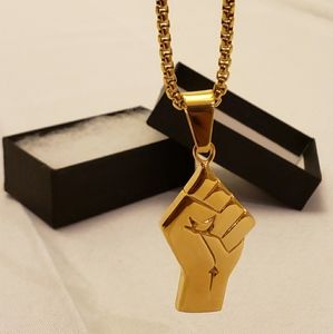 Black Lives Matter Fist Pendant Necklace